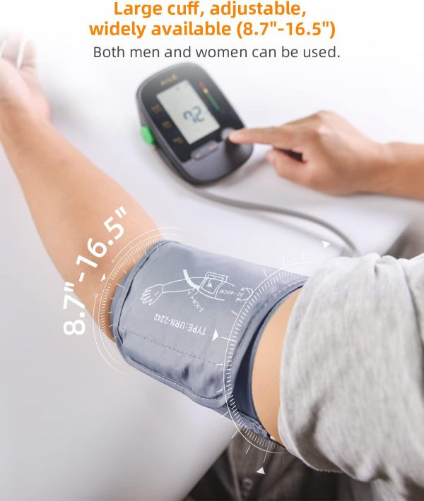 Blood Pressure Monitor for home use: AILE Blood Pressure Machine,Upper Arm Blood Pressure Cuff(8.7-16.5"Adjustable),Automatic BP Monitor,high Blood Pressure machine large Cuff,2*99 Memory,Easy to use - Image 4