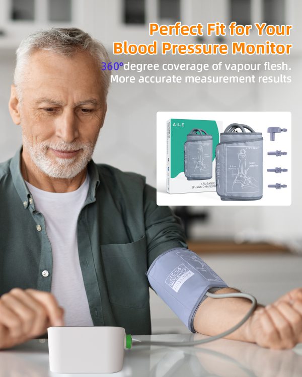 Extra Large Blood Pressure Cuff : AILE Universal 9-20.5" XL Blood Pressure Cuff for Big Arm, Widely Applicable to Automatic Upper Arm Blood Pressure Monitor, Adjustable, Soft, Comfortable - Image 2