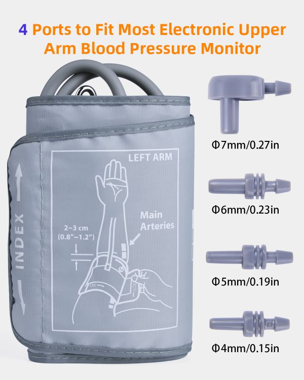 Extra Large Blood Pressure Cuff : AILE Universal 9-20.5" XL Blood Pressure Cuff for Big Arm, Widely Applicable to Automatic Upper Arm Blood Pressure Monitor, Adjustable, Soft, Comfortable - Image 7