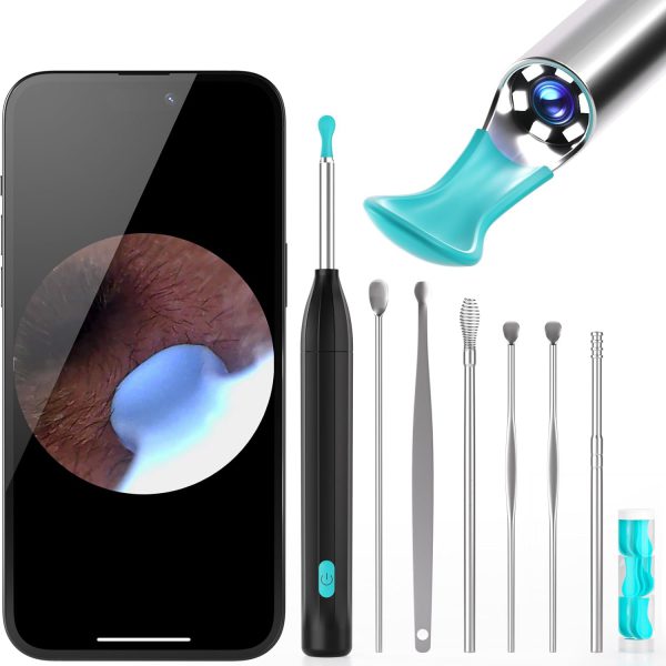 Ear Wax Removal with Camera and Light - AILE Ear Cleaner - Ear Wax Removal Tool - 1080P Otoscope - Ear Cleaning Kit for iPhone, iPad, Android Phones (Black)