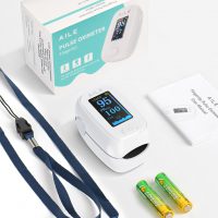 Pulse Oximeter with Fingertip Oxygen Meter : AILE Compact Fingertip Pulse Oximeter - Blood Oxygen/Heart Rate Monitor - 4 Color Screen Display - Including 2AAA Batteries for Athletic & Home (White) - Image 3